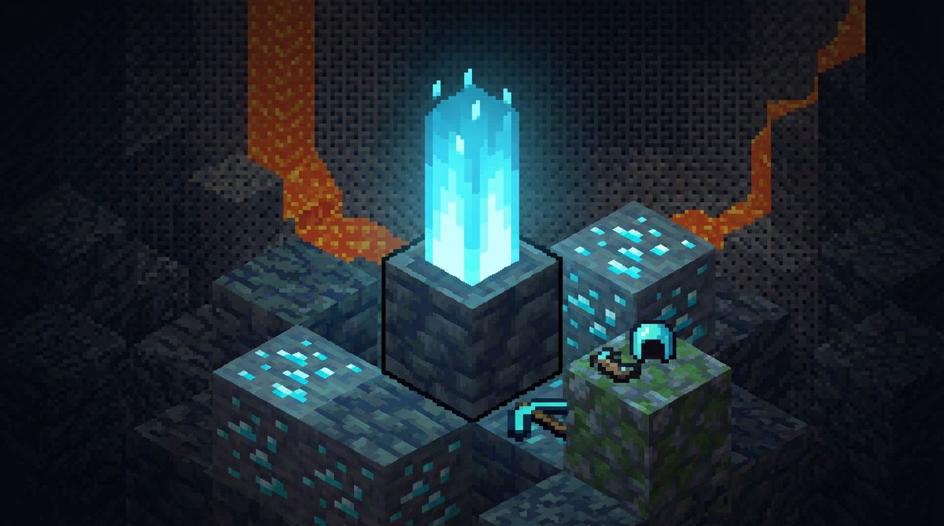 Underground view of diamond cluster near coordinates from ore finder